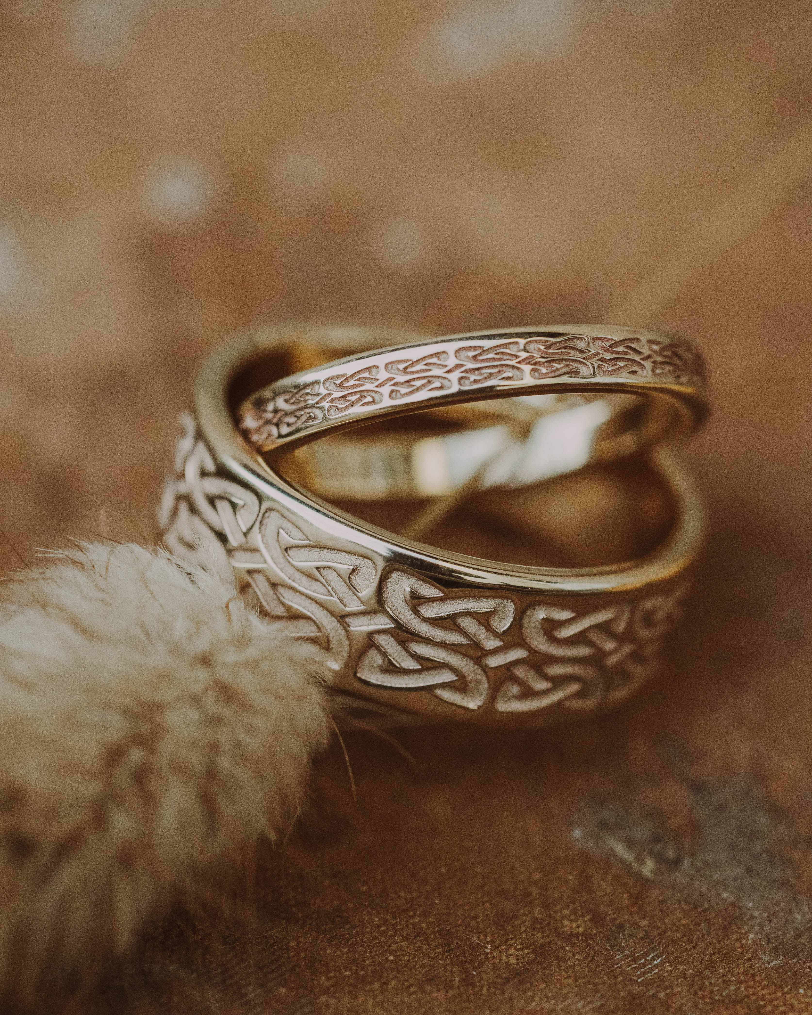 MATCHING SET OF CELTIC LOVE KNOT WEDDING BANDS-Staghead Designs