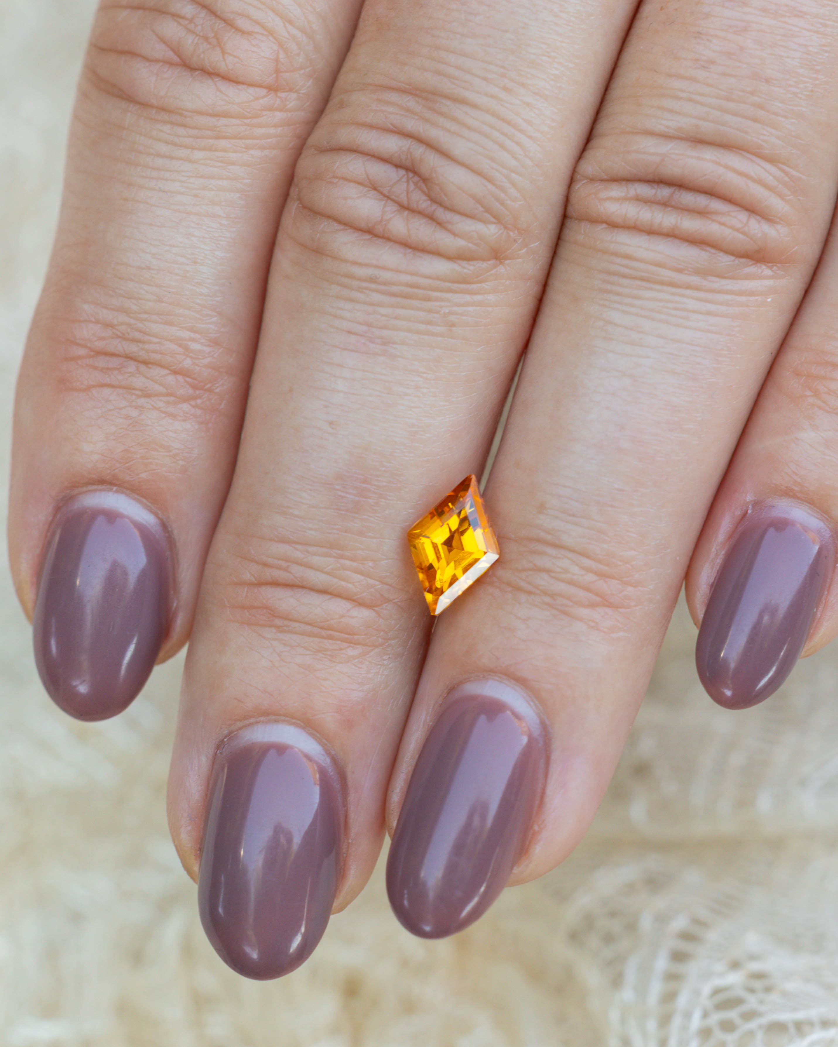 1.12ct 10x6.5x4.41mm Lozenge Cut Natural Citrine-Staghead Designs