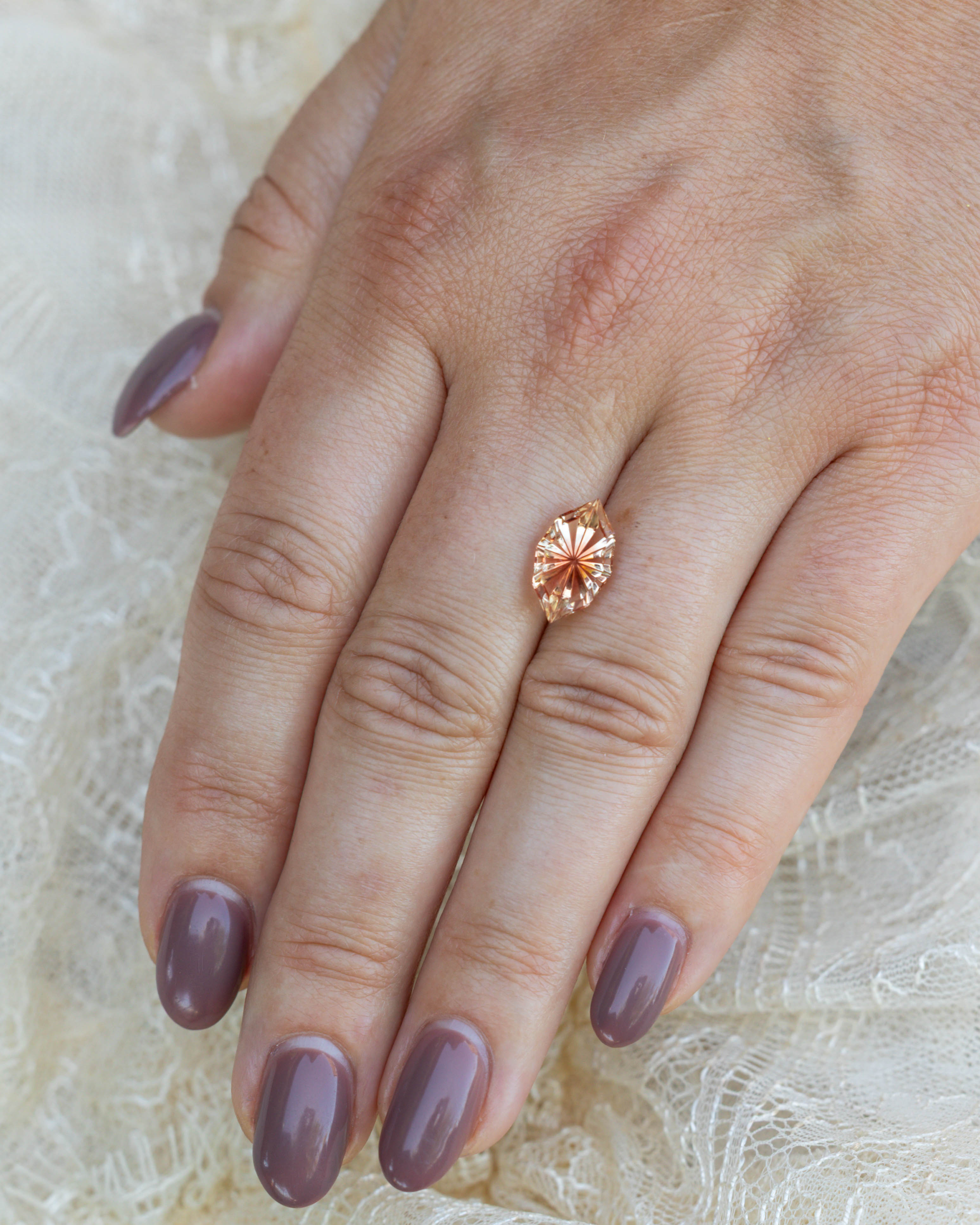 2.44ct 13.8x8.2x3.2mm Dutch Marquise Fantasy Cut Oregon Sunstone-Staghead Designs