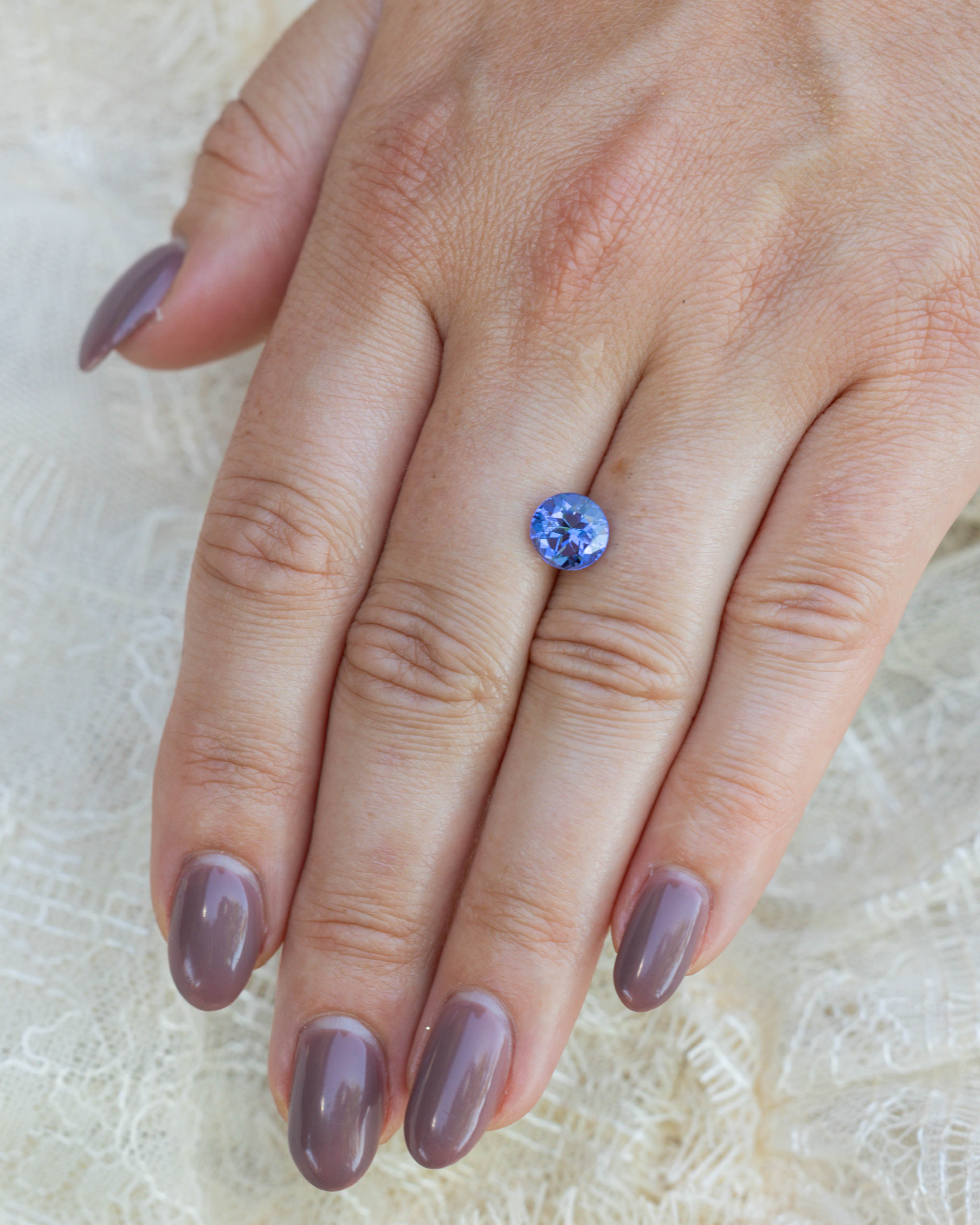 2ct 8x5.2mm Round Brilliant Cut Tanzanite-Staghead Designs