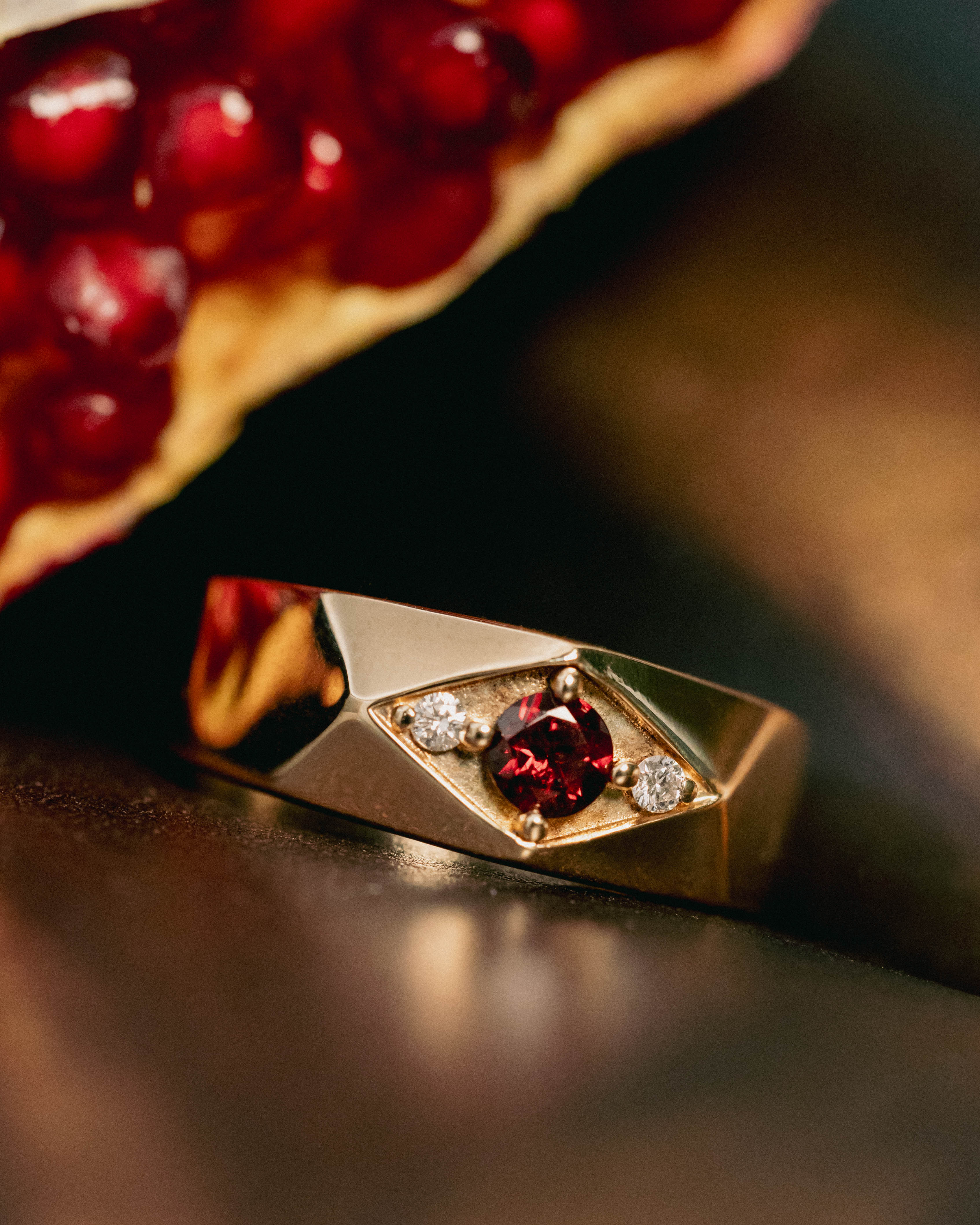 "Dorian" - Round Cut Engagement Ring With Diamond Accents-Staghead Designs