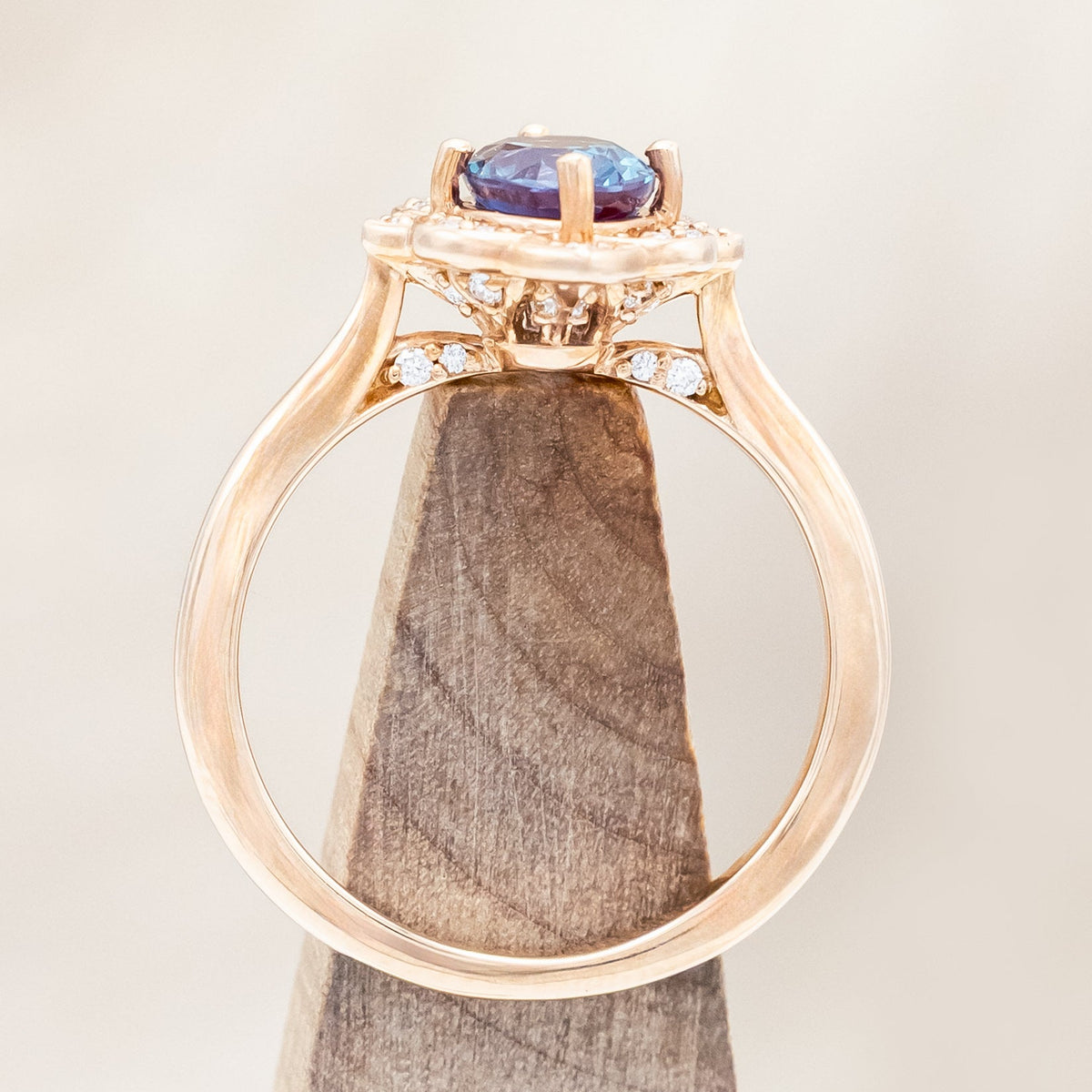 "JANE" - OVAL CUT ENGAGEMENT RING WITH DIAMOND ACCENTS-Staghead Designs