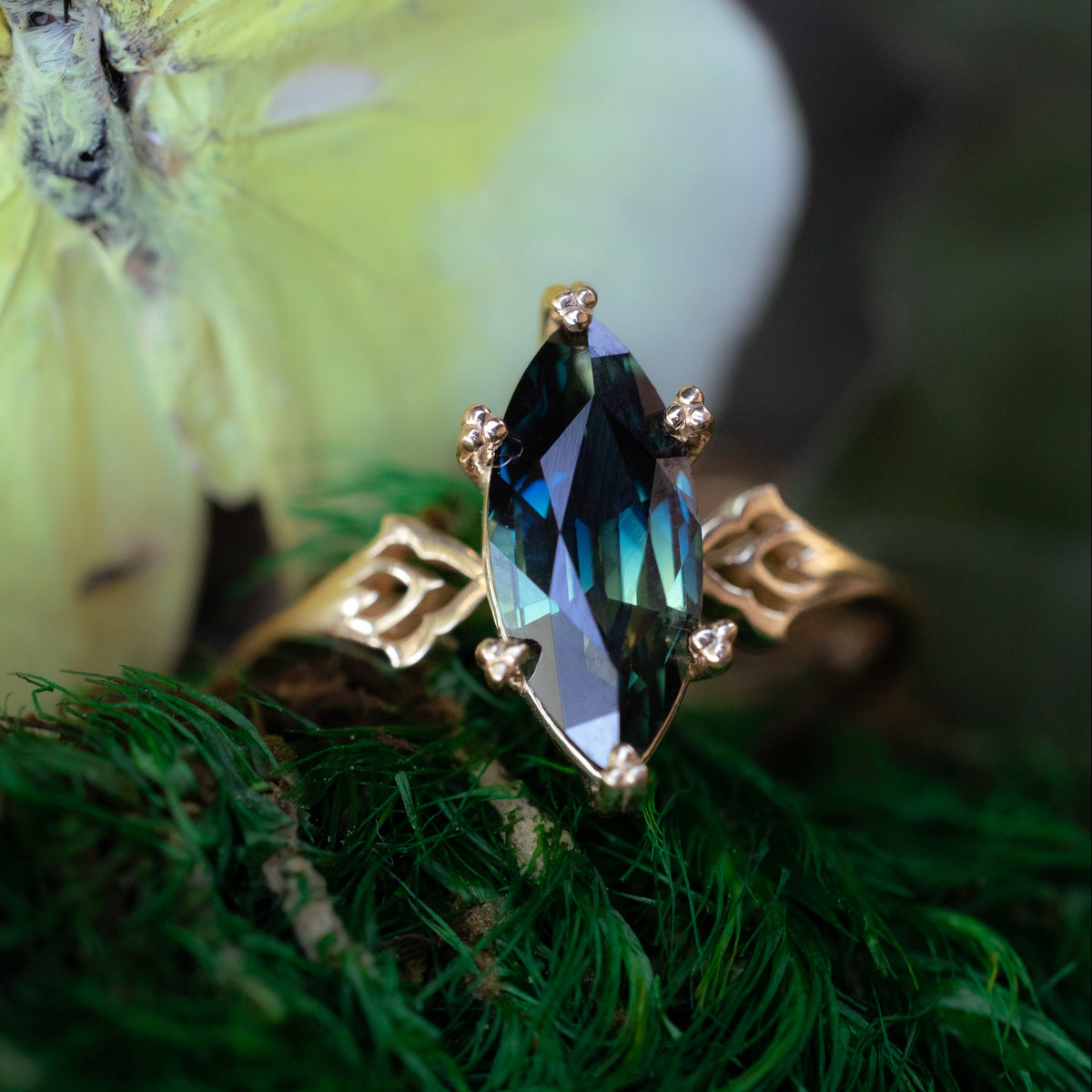 "Morrigan" - Ornate Solitaire Engagement Ring - Select Your Own Stone-Staghead Designs