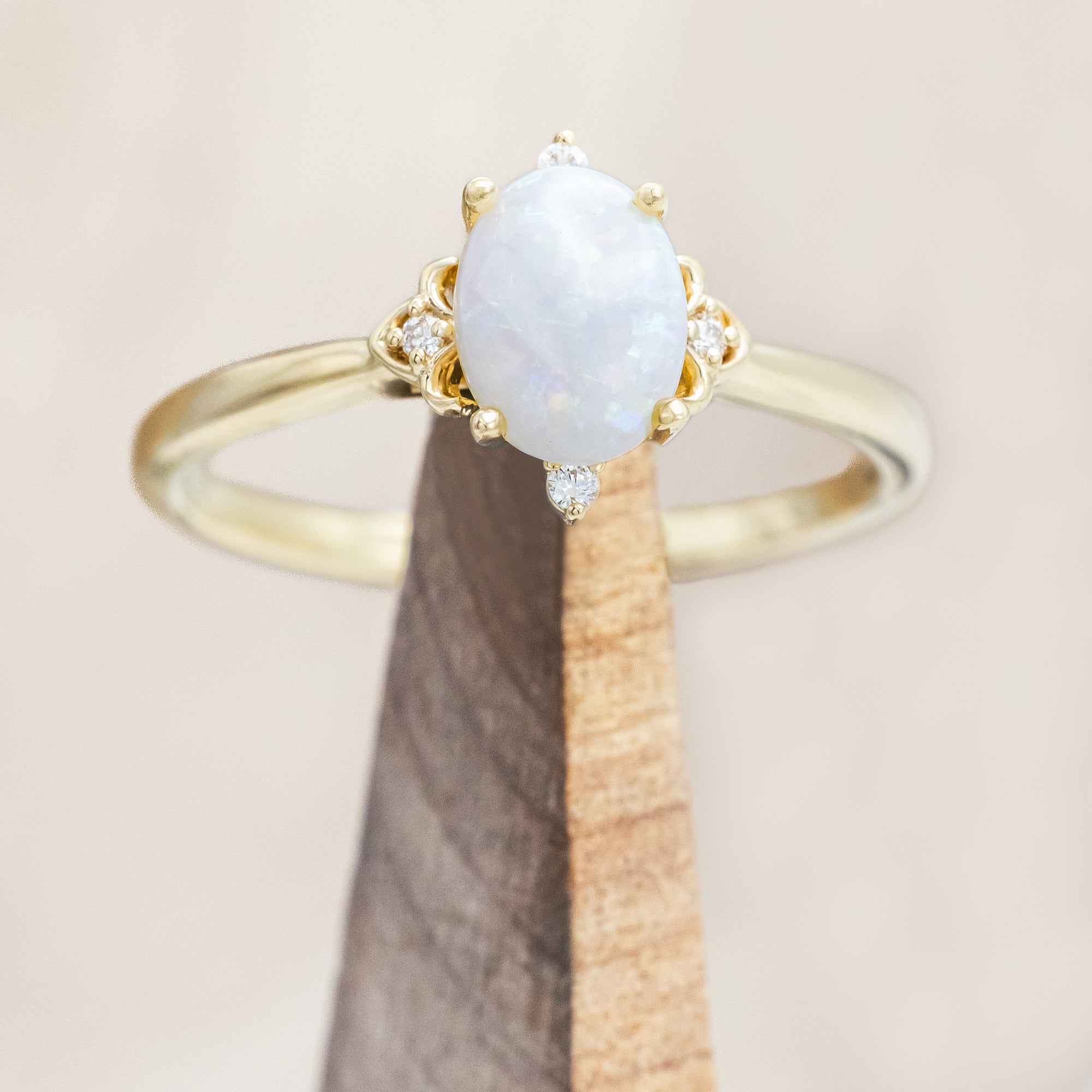 "ZELLA" - OVAL CUT ENGAGEMENT RING WITH DIAMOND ACCENTS-Staghead Designs