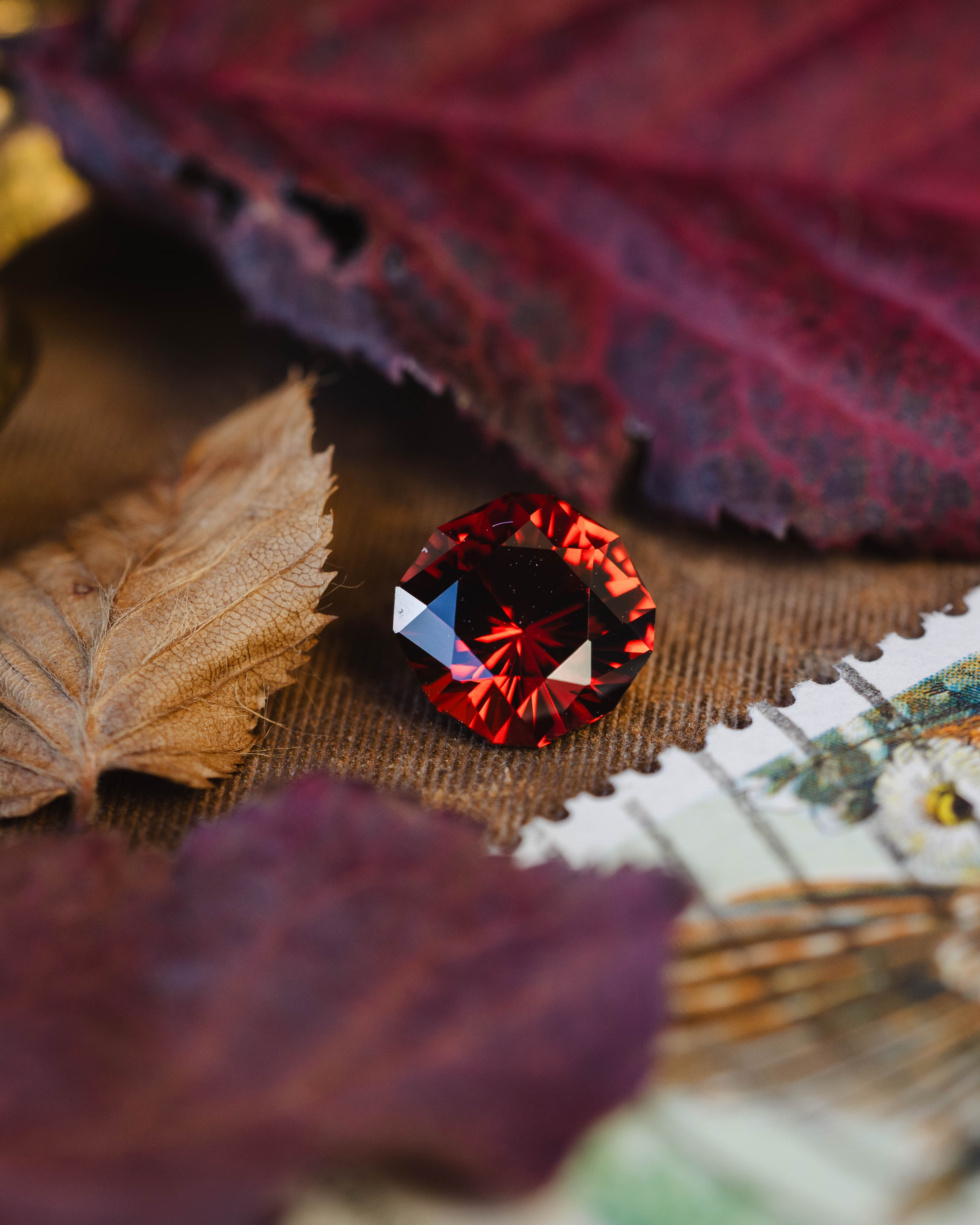 2.52ct 8.2mm CELESTIAL CUSHION CUT SPESSARTITE GARNET-Staghead Designs