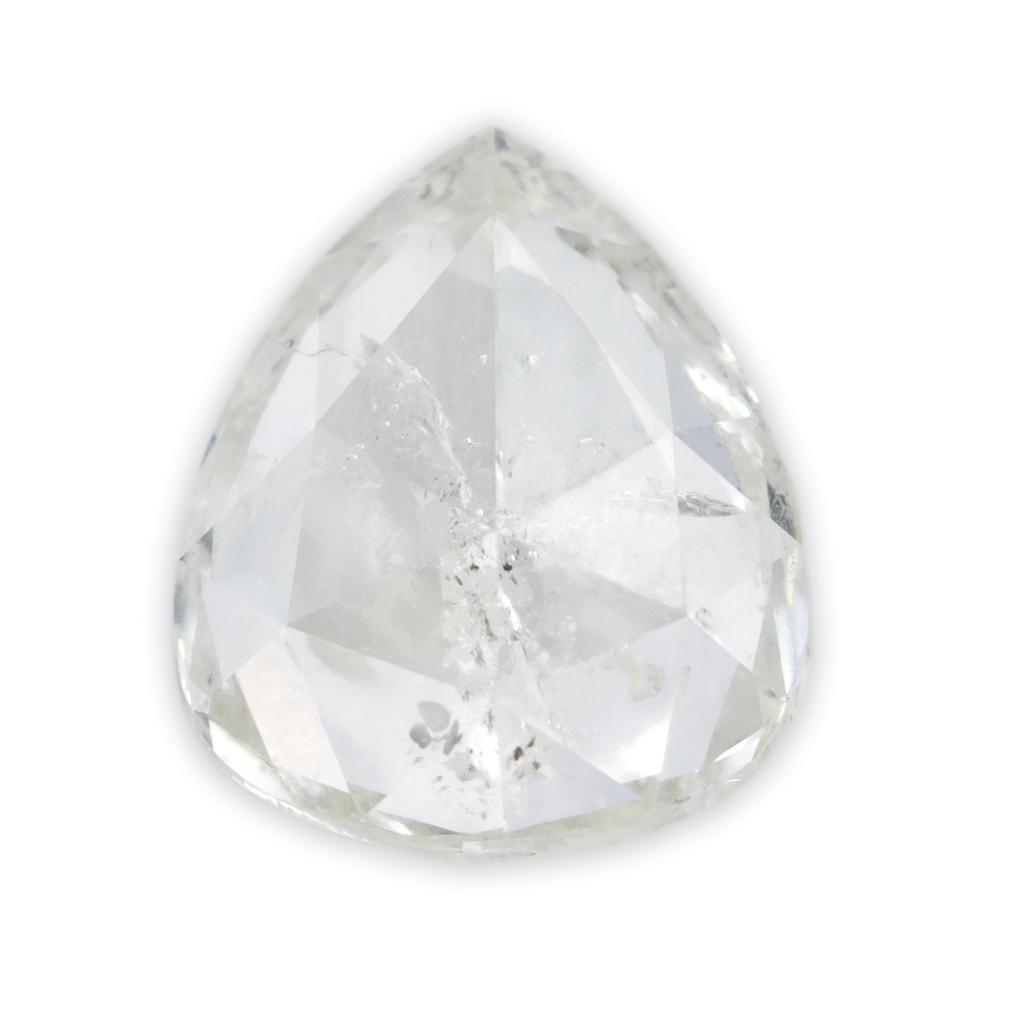 Pear Cut White Colored Salt & Pepper Diamond on a White Background