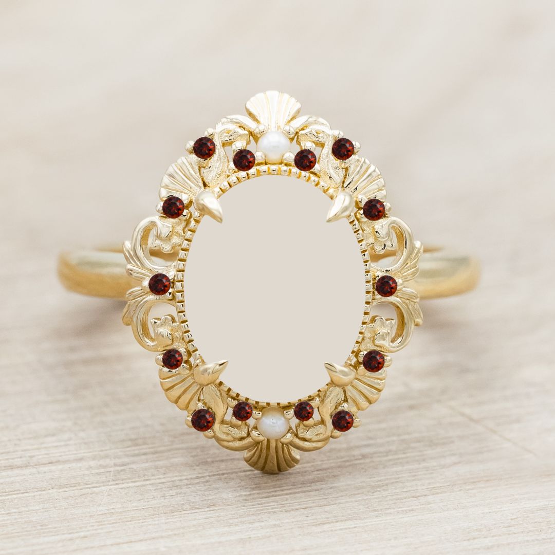Pearl and Mozambique Garnet Accents for Merrow