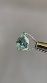 "PEAK" - PEAR CUT LIGHT GREEN MONTANA SAPPHIRE