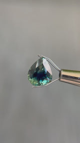 "DEMETRA" - PEAR TEAL GREEN BI-COLOR MADAGASCAR SAPPHIRE