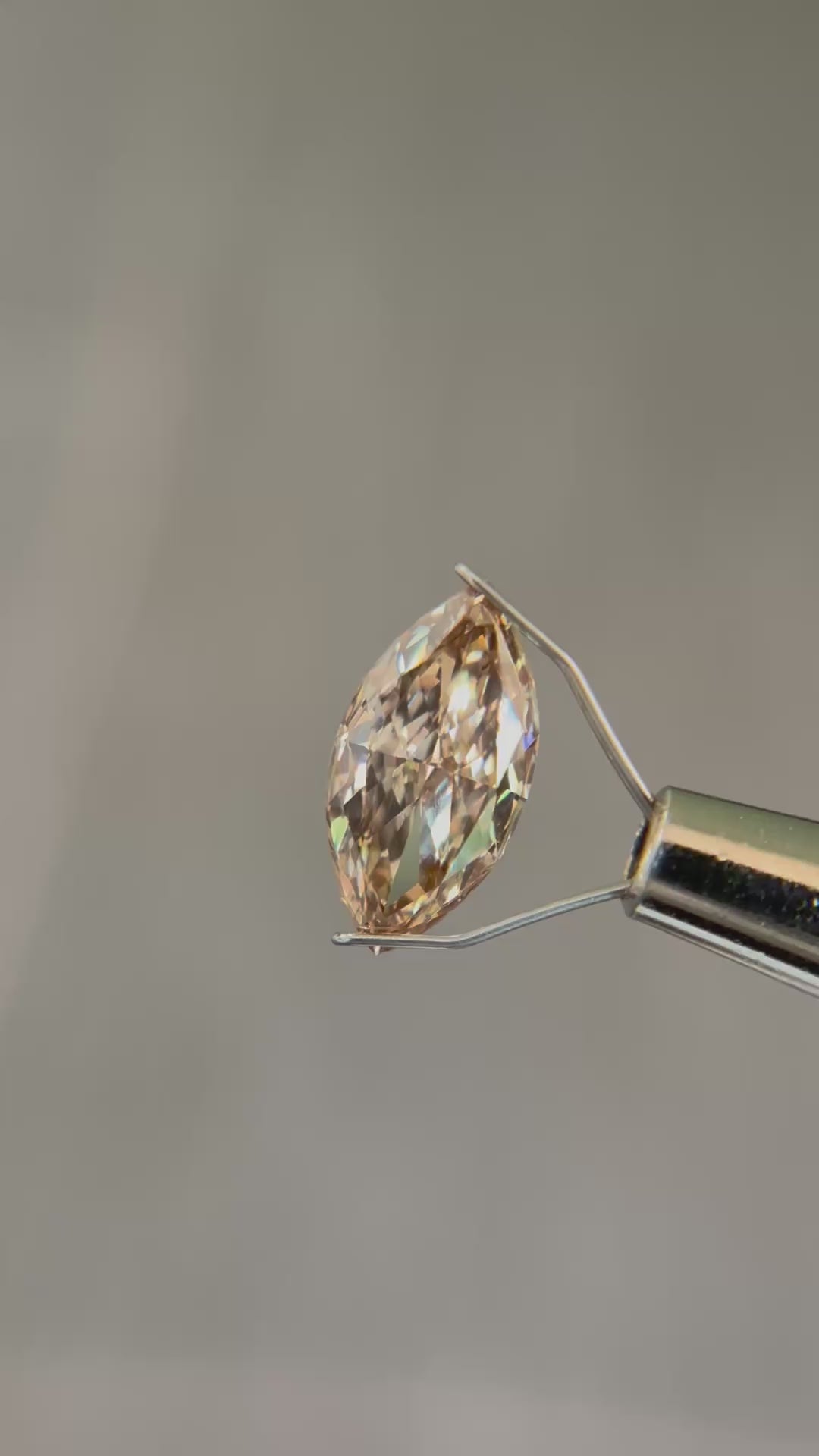 2.5ct 13.52x6.97x3.96mm Marquise Brilliant Cut Lab Champagne Diamond
