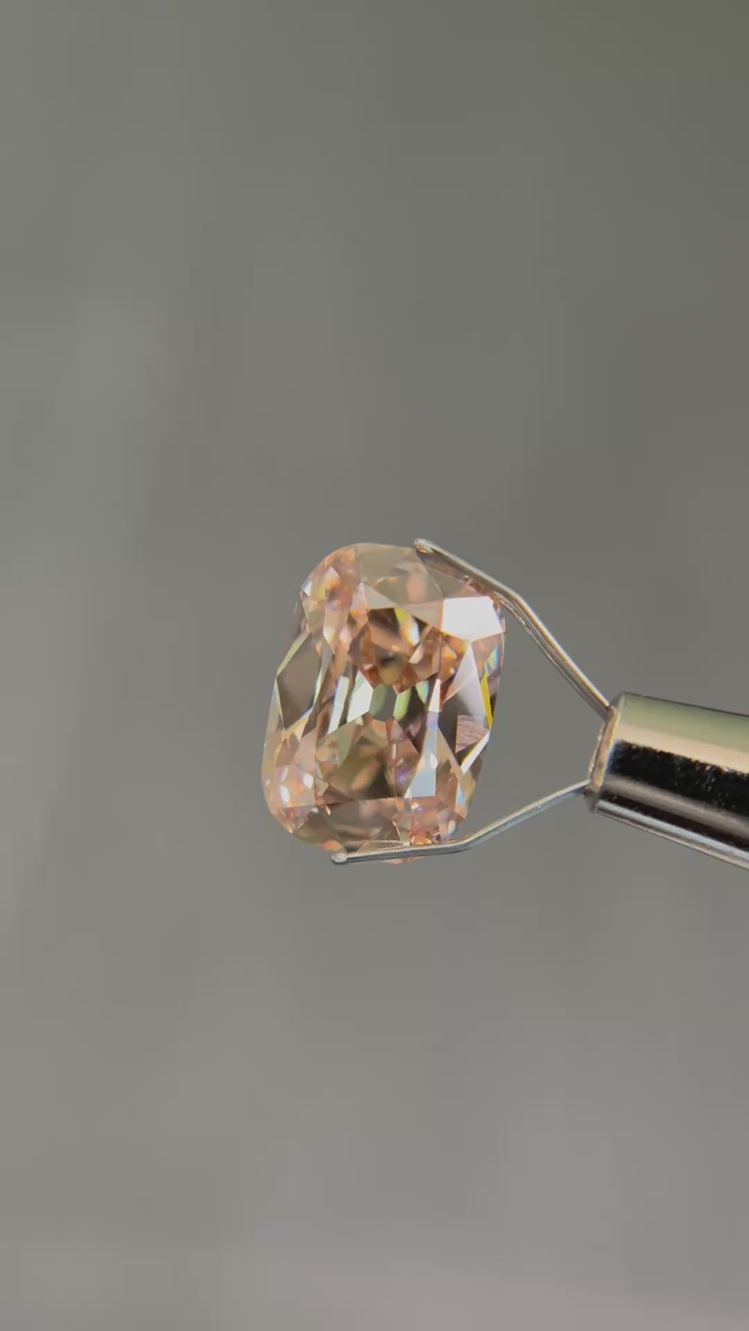3.8ct 12.04x8.49x4.57mm Cushion Old Mine Cut Lab Champagne Diamond