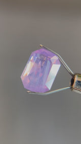 4.46ct 10.95x7.95x4.98mm CUSTOM OCTAGON RADIANT CUT OPALESCENT PINK SAPPHIRE