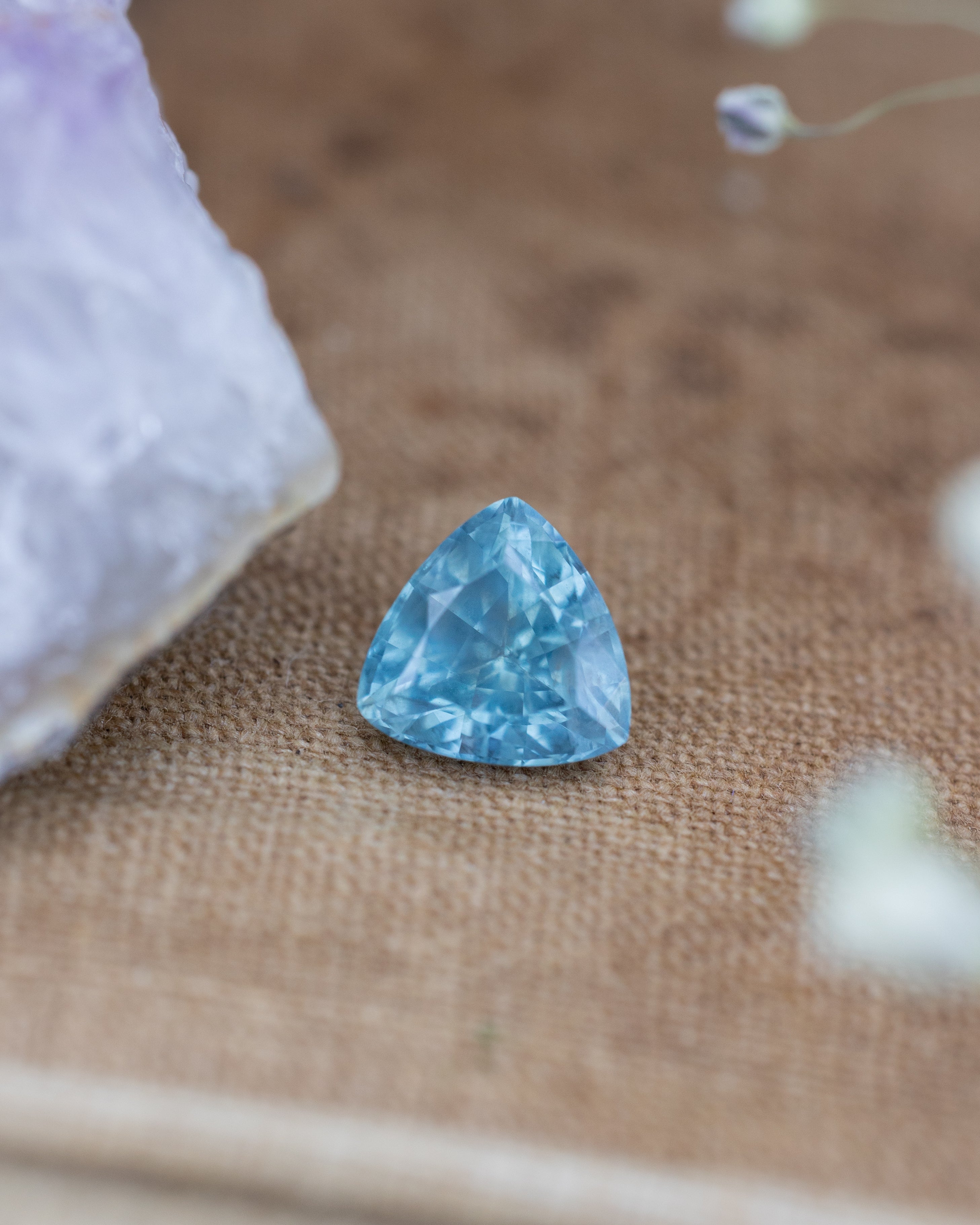 1.43ct 6.55x6.77mm Trillion Cut Natural Blue Montana Sapphire-Staghead Designs