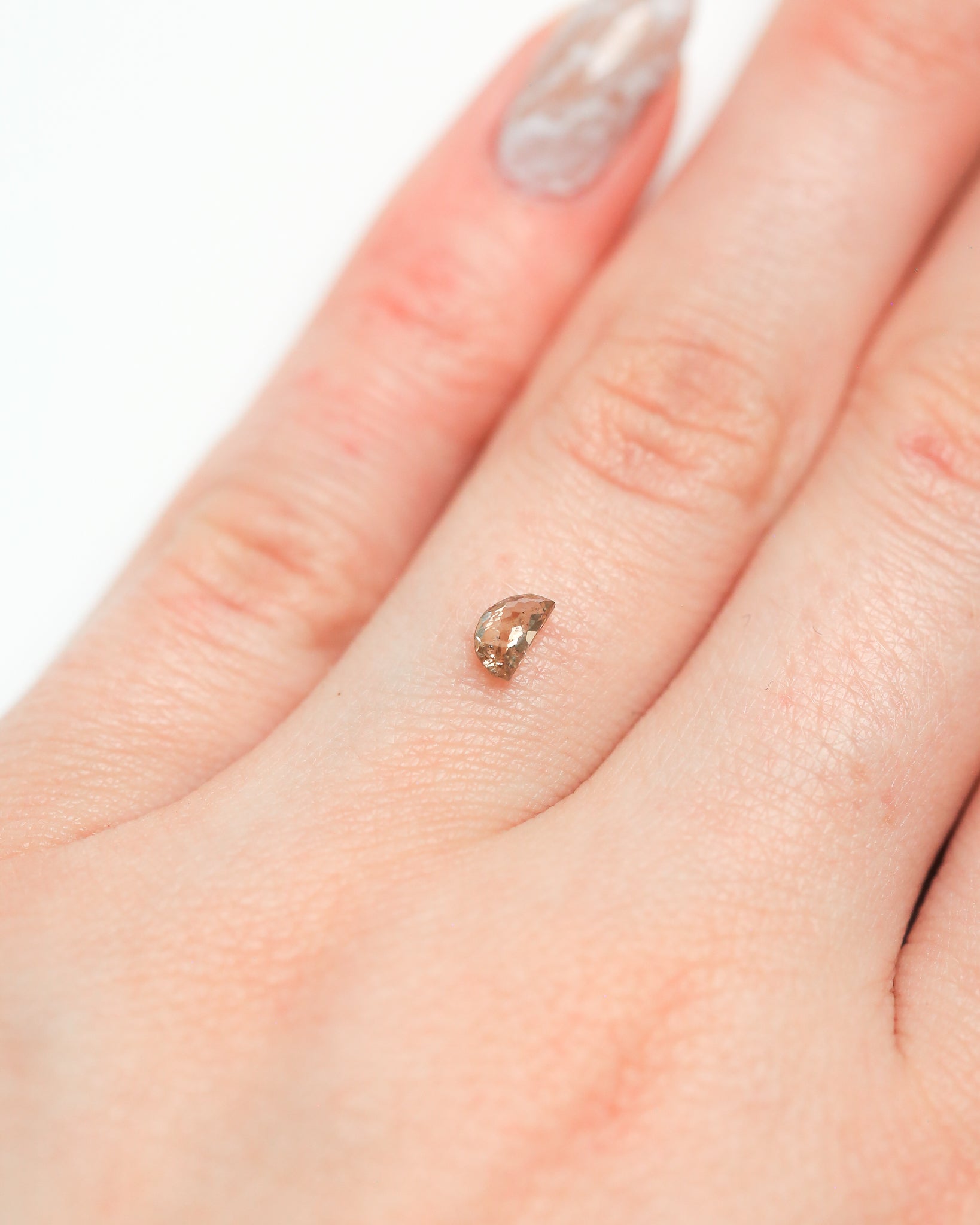 0.29ct 5.00x2.97mm HALF MOON DOUBLE CUT CHAMPAGNE SALT & PEPPER DIAMOND-5