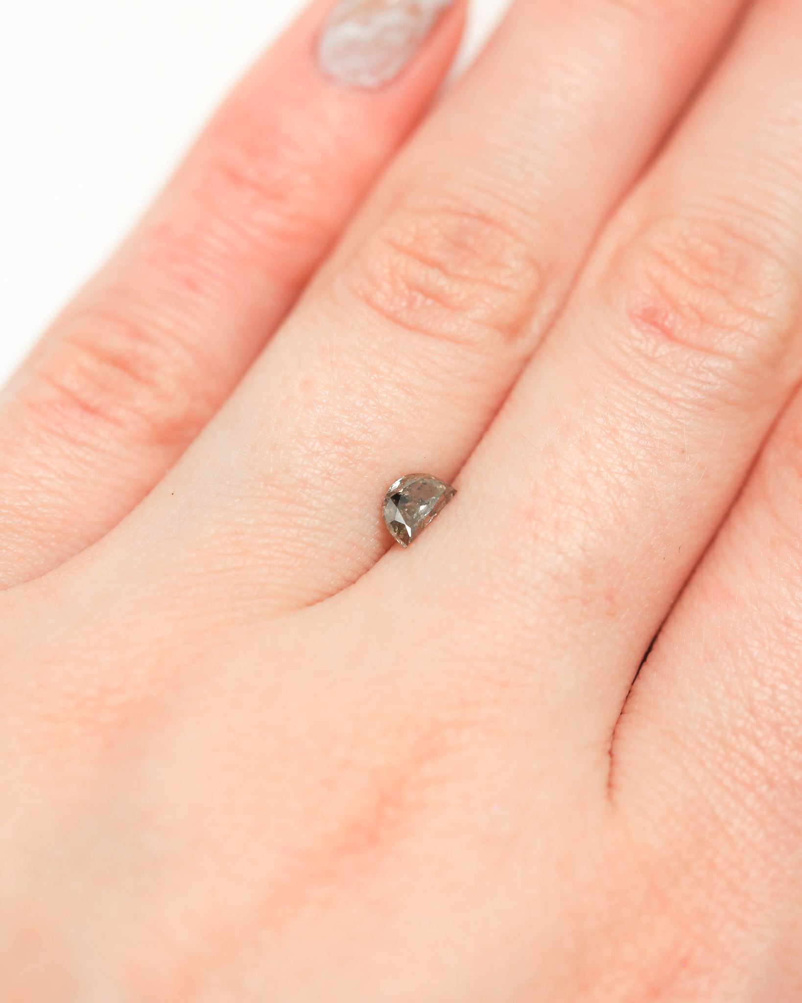 0.49ct 5.87x3.41mm HALF MOON DOUBLE CUT SALT & PEPPER DIAMOND-6