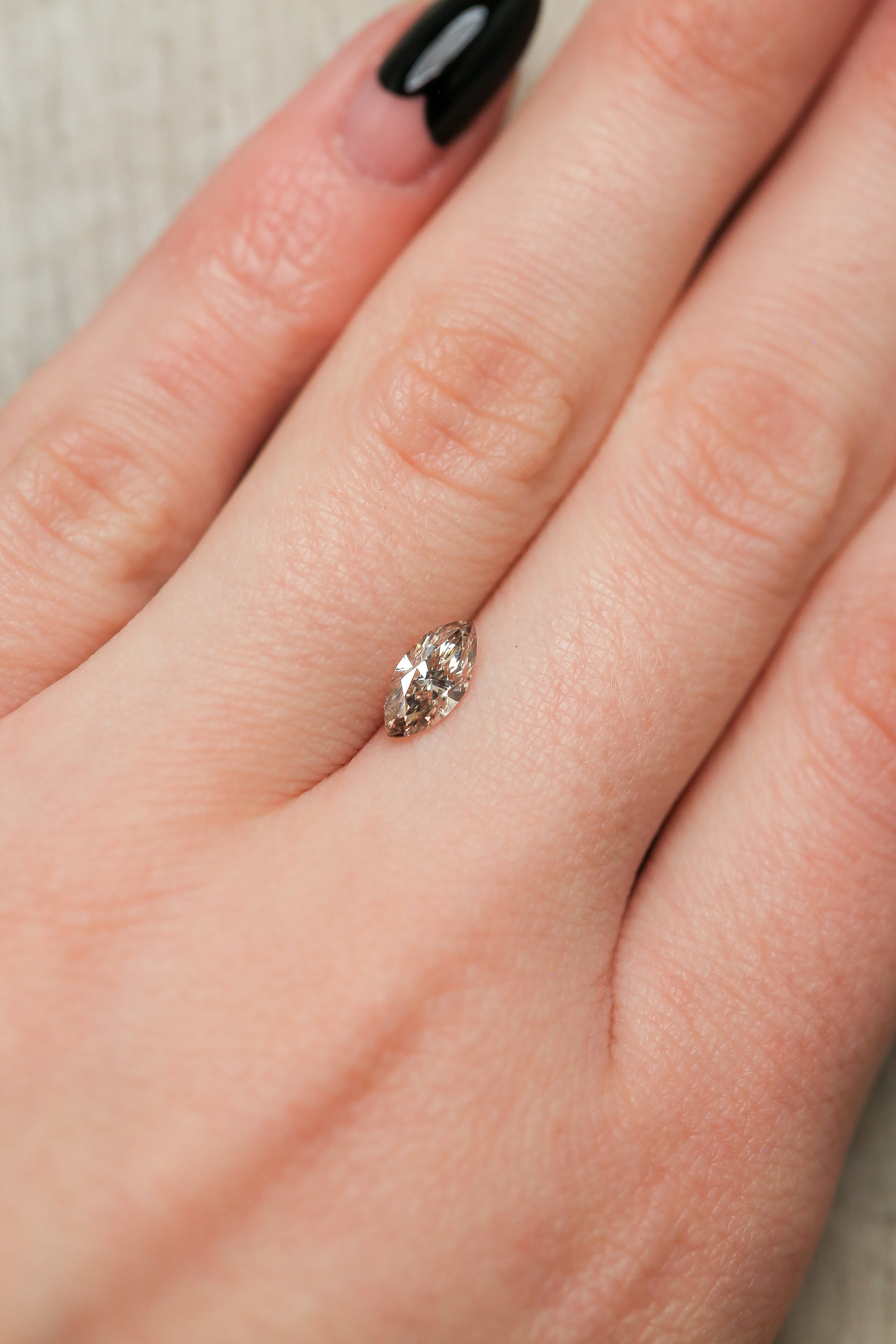 0.59ct 8.41x4.05mm MARQUISE BRILLIANT CUT CHAMPAGNE DIAMOND-2