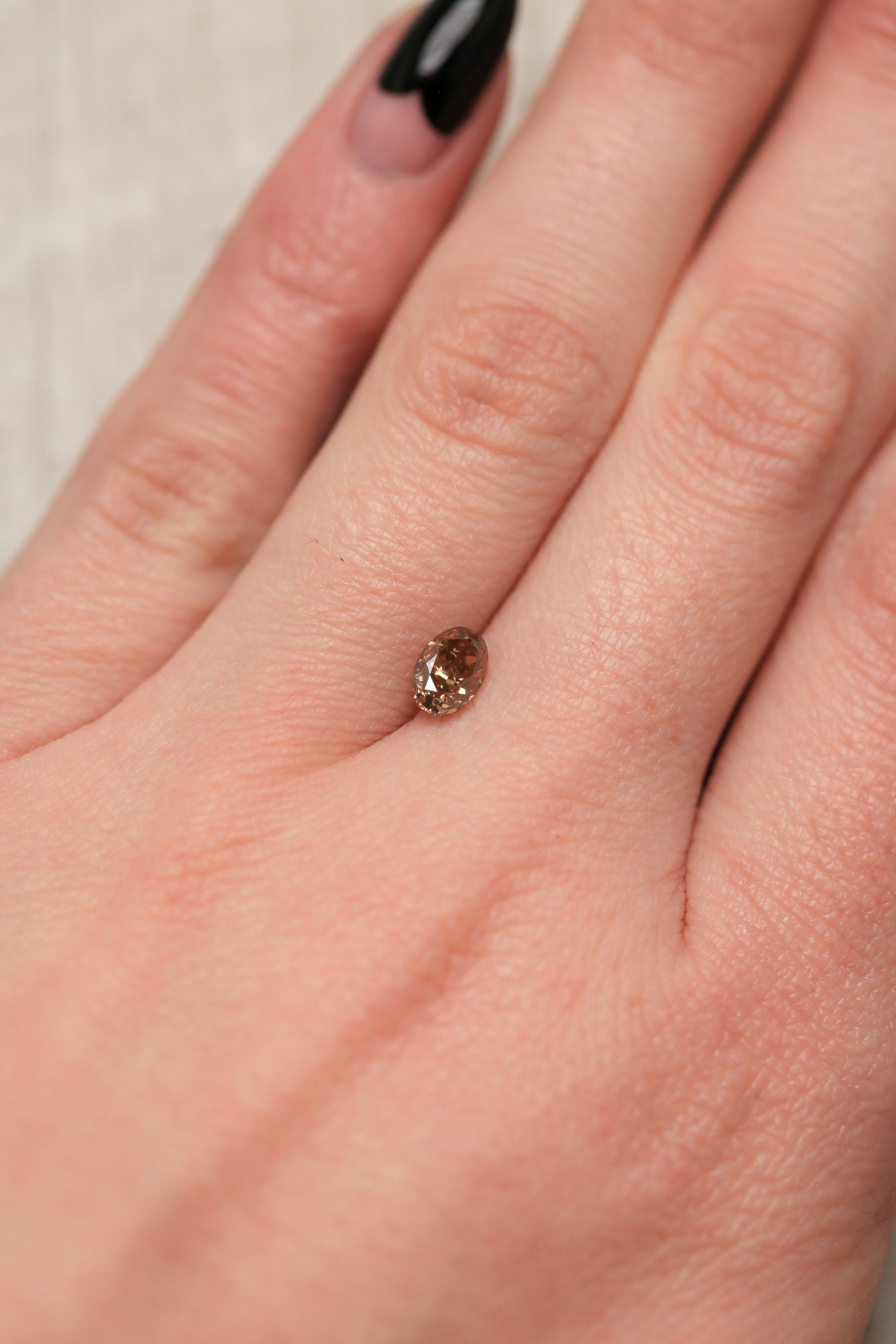 0.71ct 6.10x4.22mm OVAL BRILLIANT CUT CHAMPAGNE DIAMOND-2