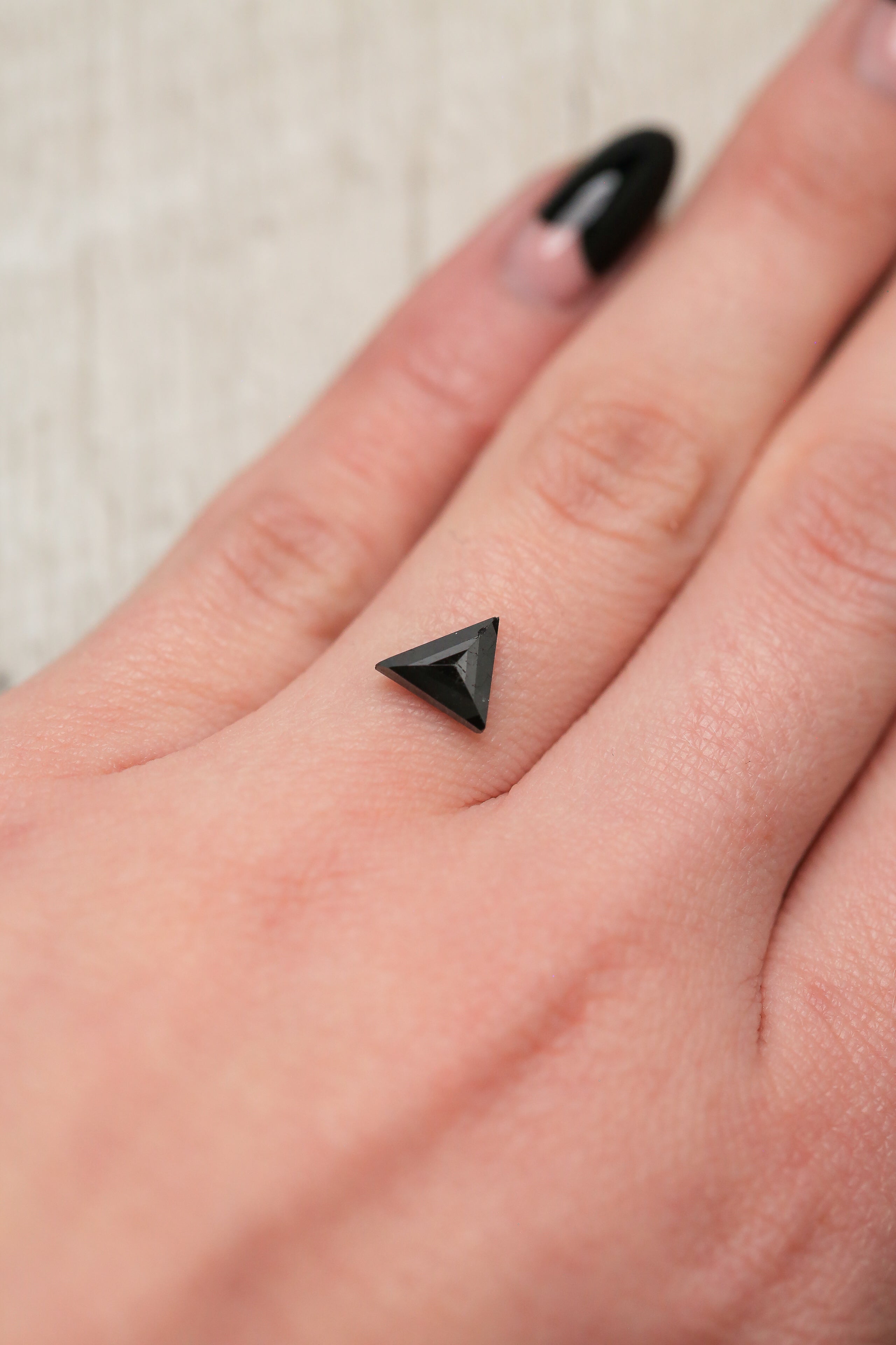 0.86ct 8.63x7.81x7.86mm TRIANGLE STEP CUT SALT & PEPPER DIAMOND-2