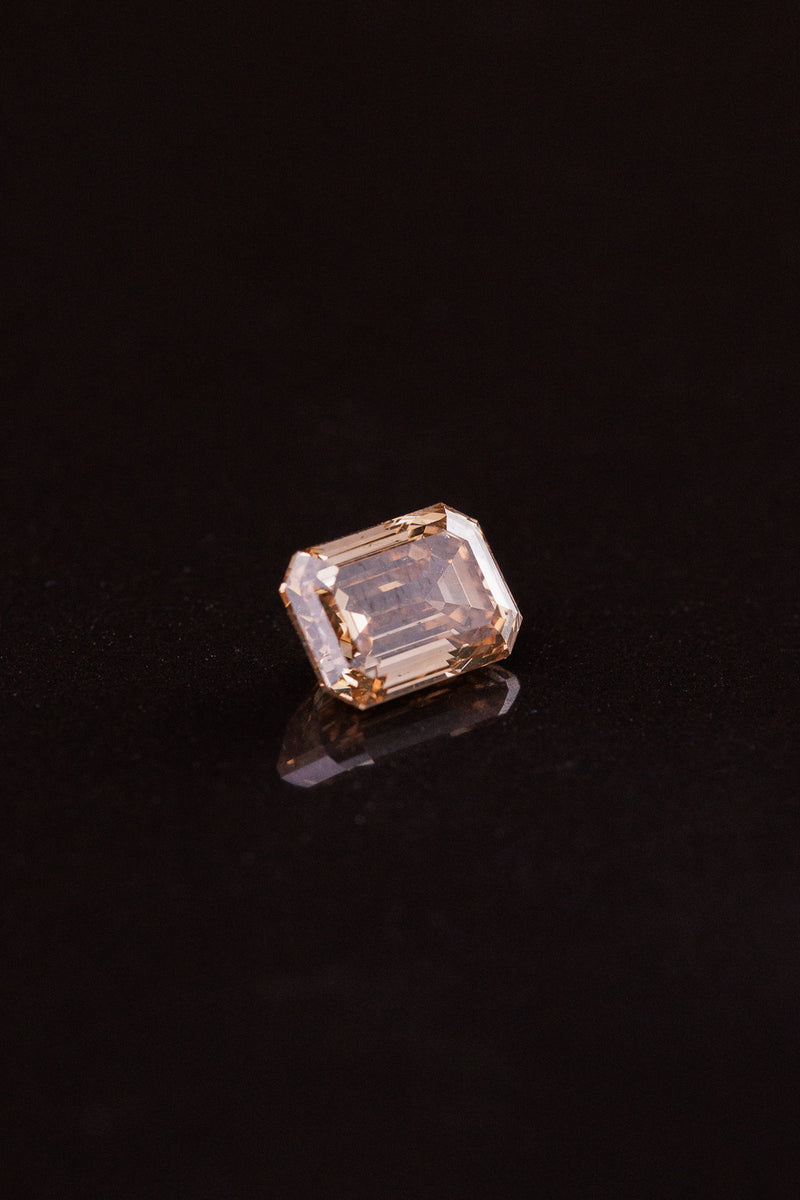 "MELORA" - EMERALD CUT CHAMPAGNE DIAMOND-5