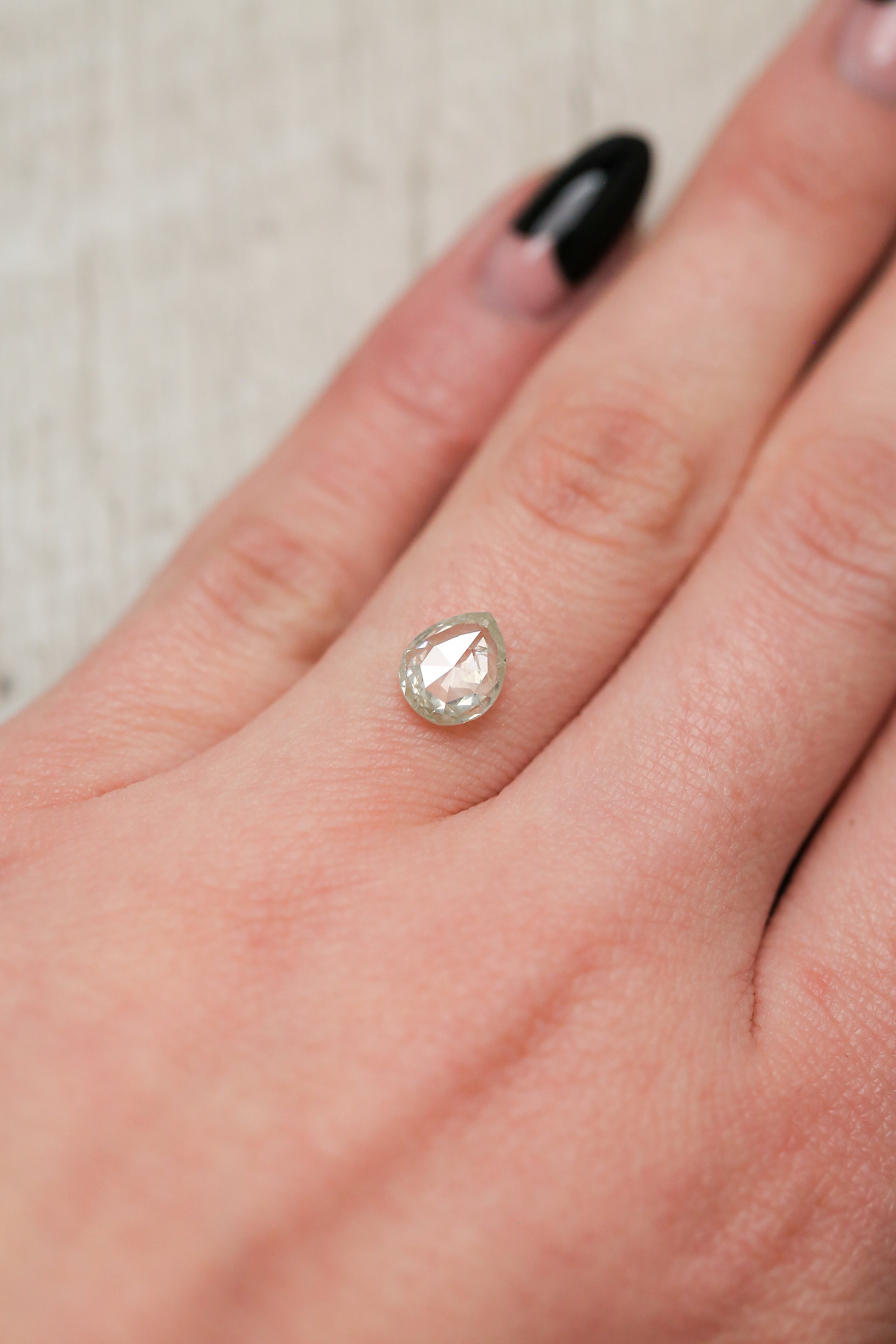 1.09ct 8.13x6.38x2.55mm PEAR DOUBLE CUT SALT & PEPPER DIAMOND-2