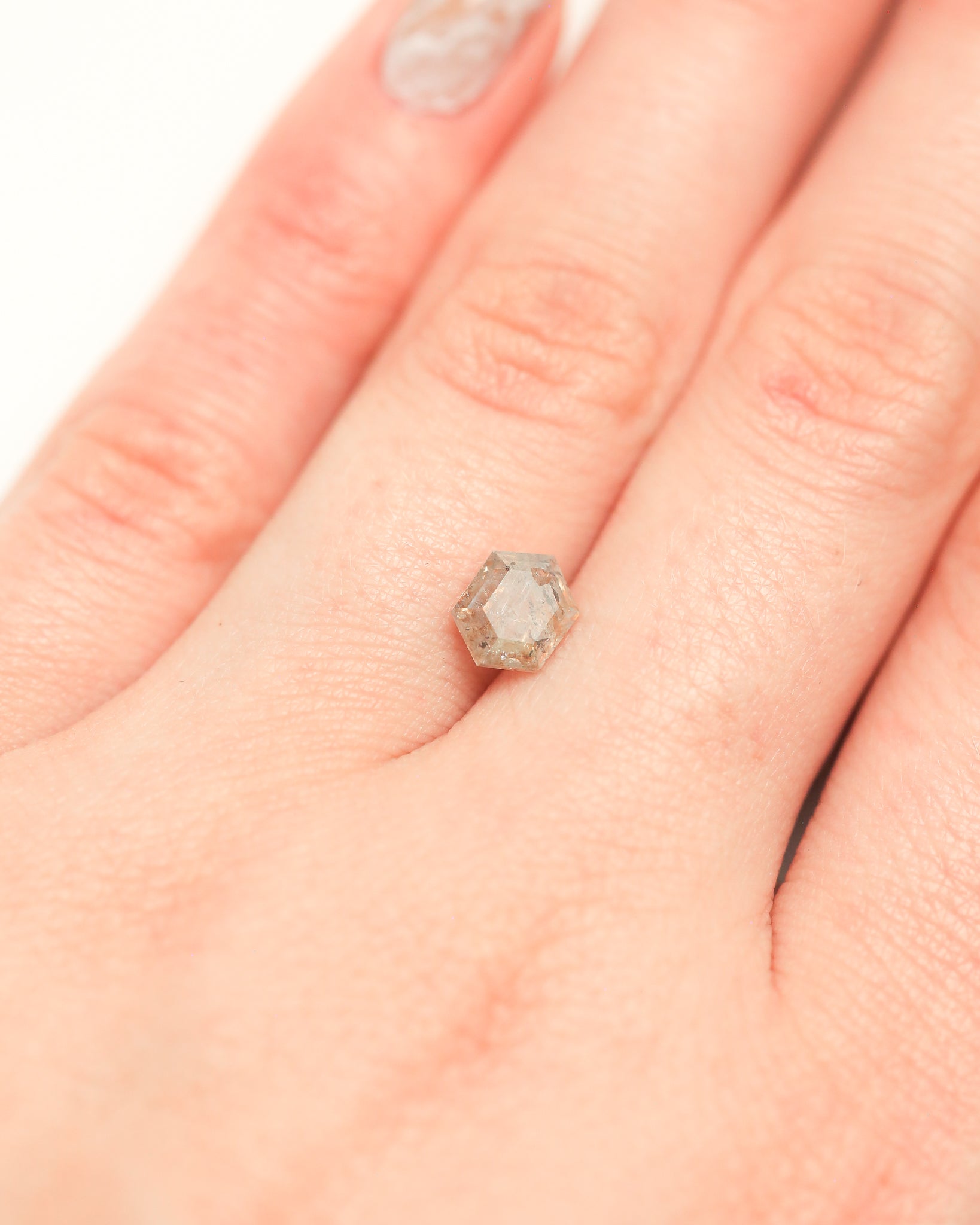 1.22ct 7.22x5.62mm HEXAGON DOUBLE CUT SALT & PEPPER DIAMOND-4