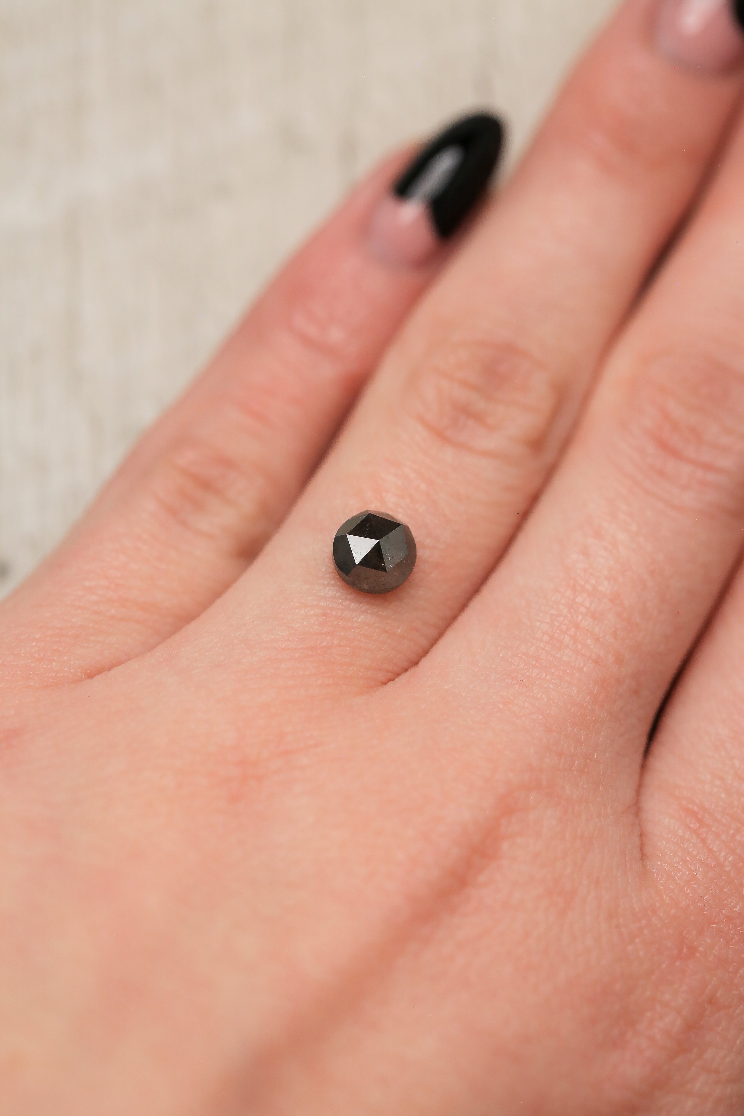 1.35ct 6.30mm ROUND DOUBLE CUT SALT & PEPPER DIAMOND-4