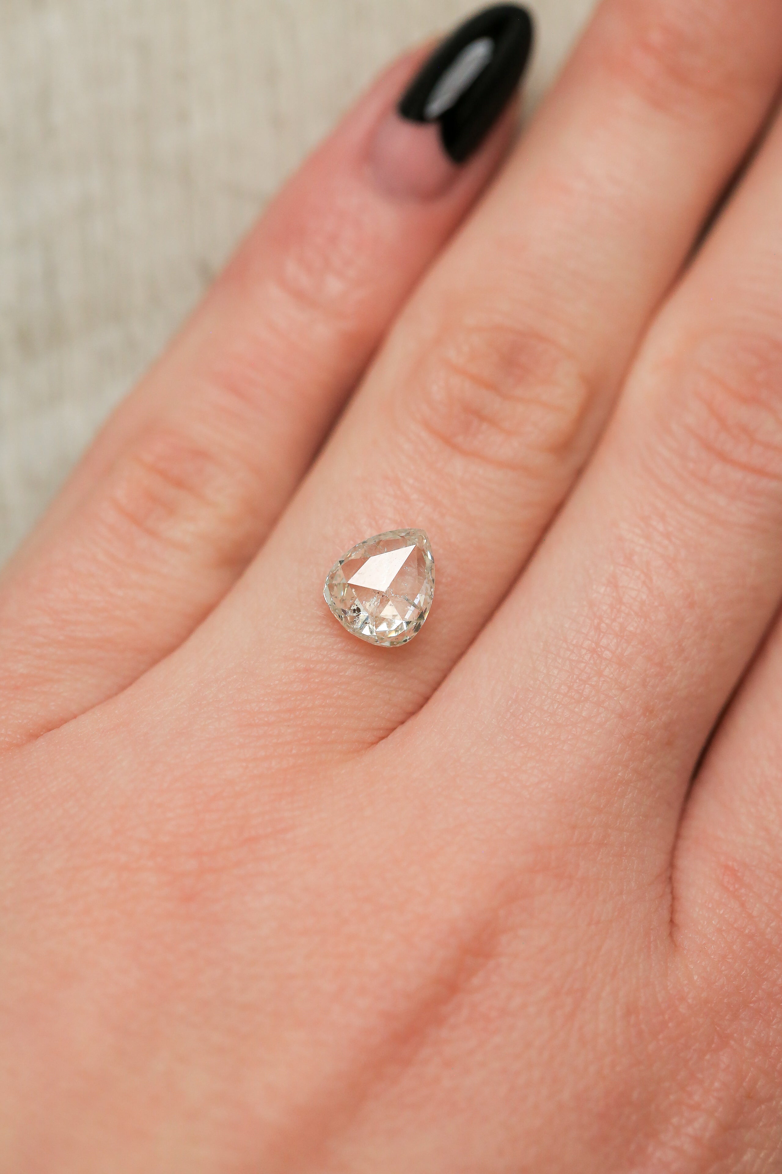 1.58ct 8.22x7.00x3.20mm PEAR DOUBLE CUT SALT & PEPPER DIAMOND-2