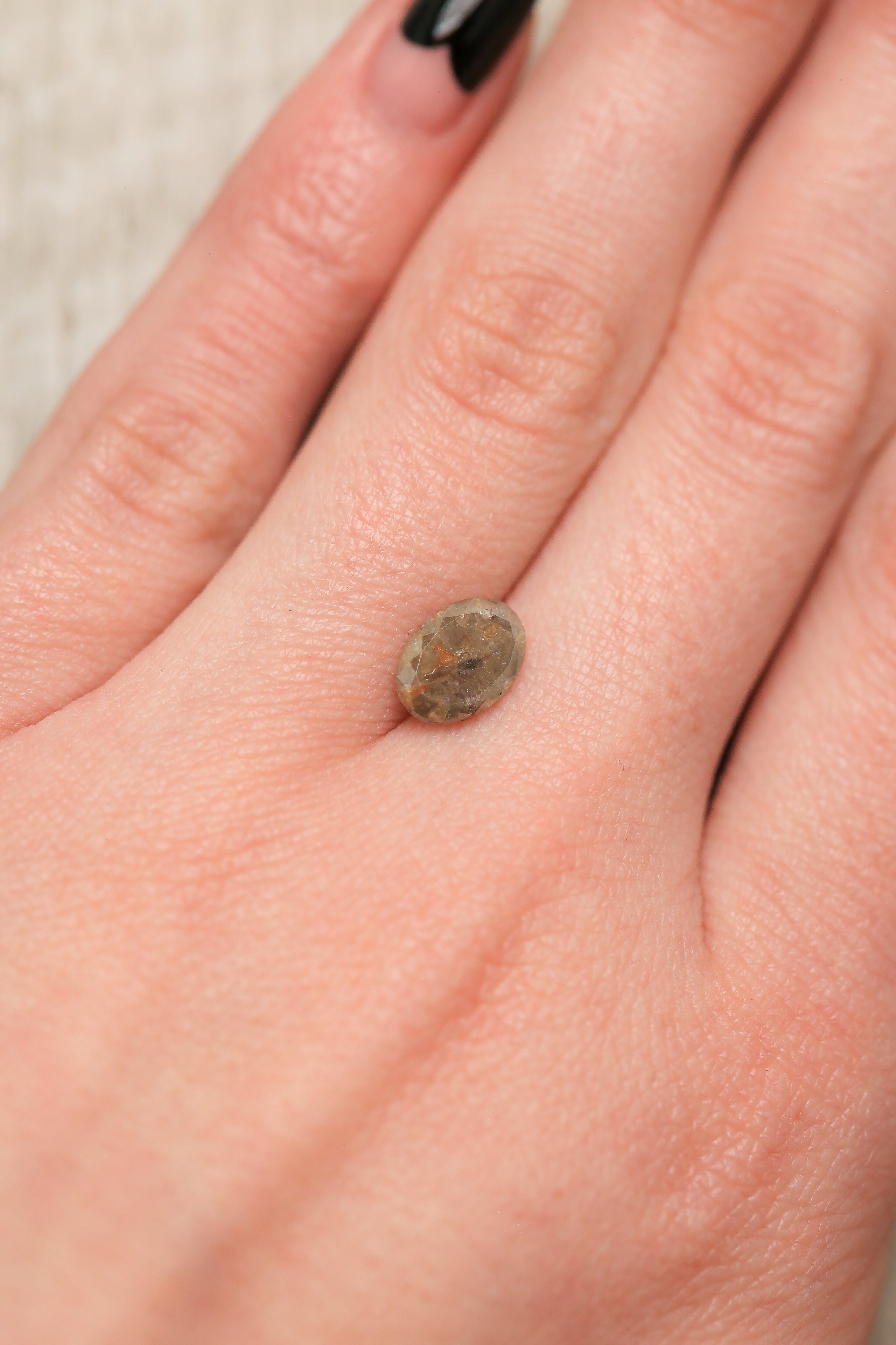 1.71ct 9x6.27mm OVAL DOUBLE CUT CALICO SALT & PEPPER DIAMOND-2