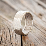 HAMMERED ANTLER LINED WEDDING BAND - READY TO SHIP-1