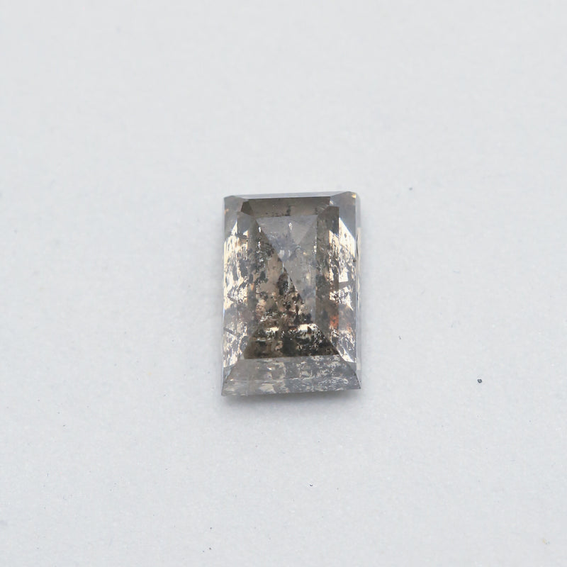 4.55ct 10.18x6.89x5.71mm EMERALD STEP-CUT SALT & PEPPER DIAMOND