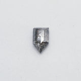 2.62ct 10.32x6.14mm SHIELD DOUBLE CUT SALT & PEPPER DIAMOND