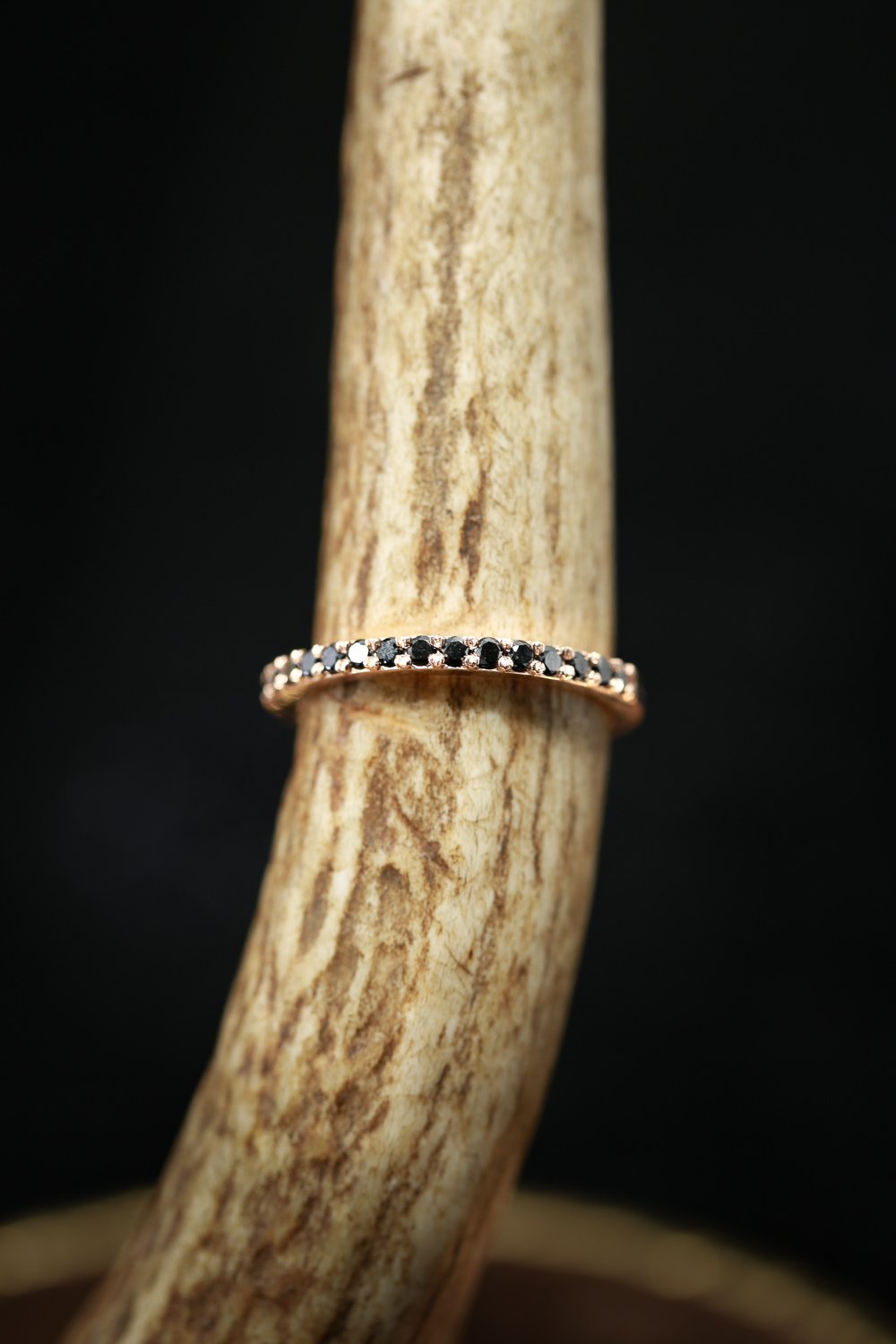 BLACK DIAMONDS STACKING BAND IN 14K GOLD-15
