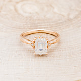 "ZELLA" - EMERALD CUT MOISSANITE ENGAGEMENT RING WITH DIAMOND ACCENTS