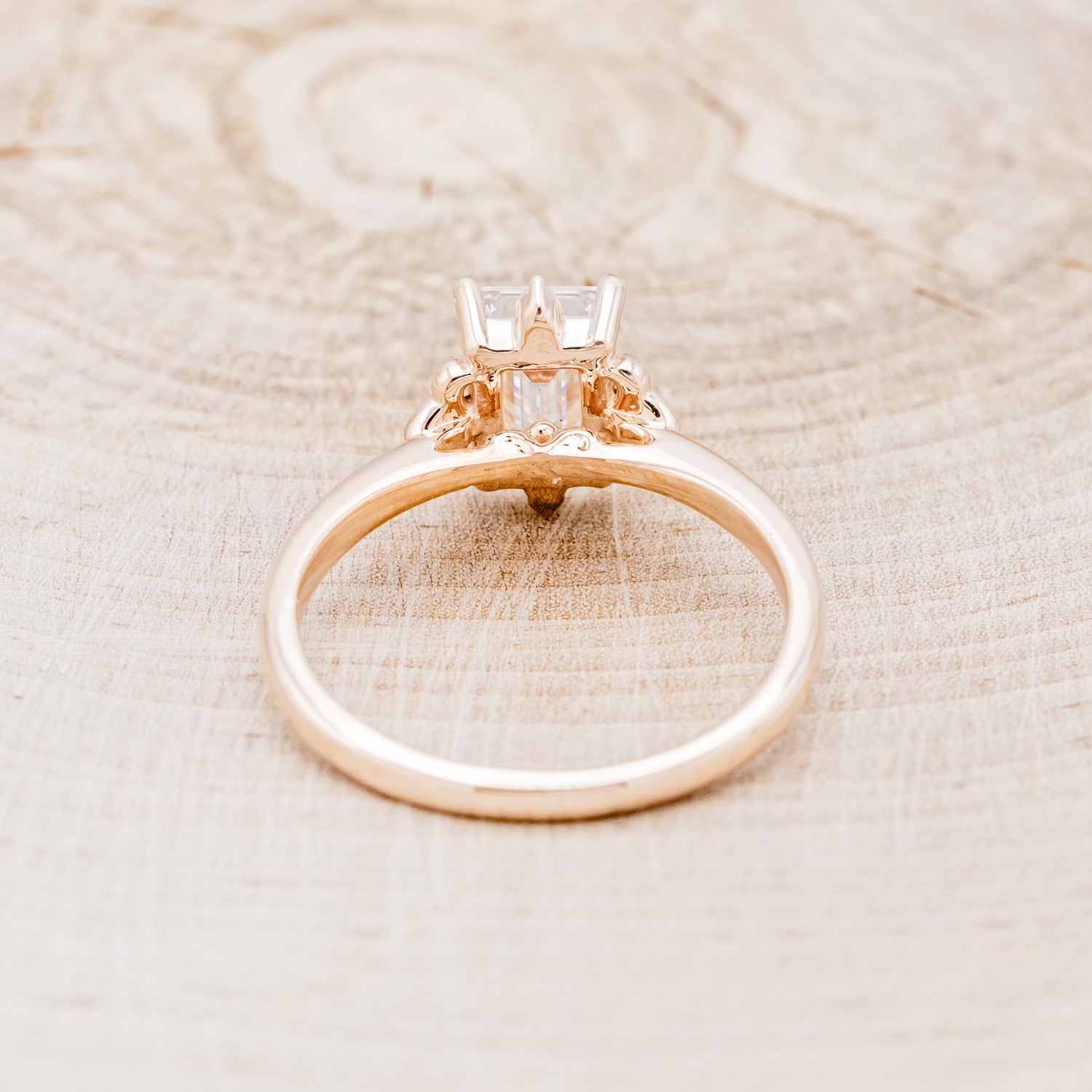 "ZELLA" - EMERALD CUT MOISSANITE ENGAGEMENT RING WITH DIAMOND ACCENTS-6