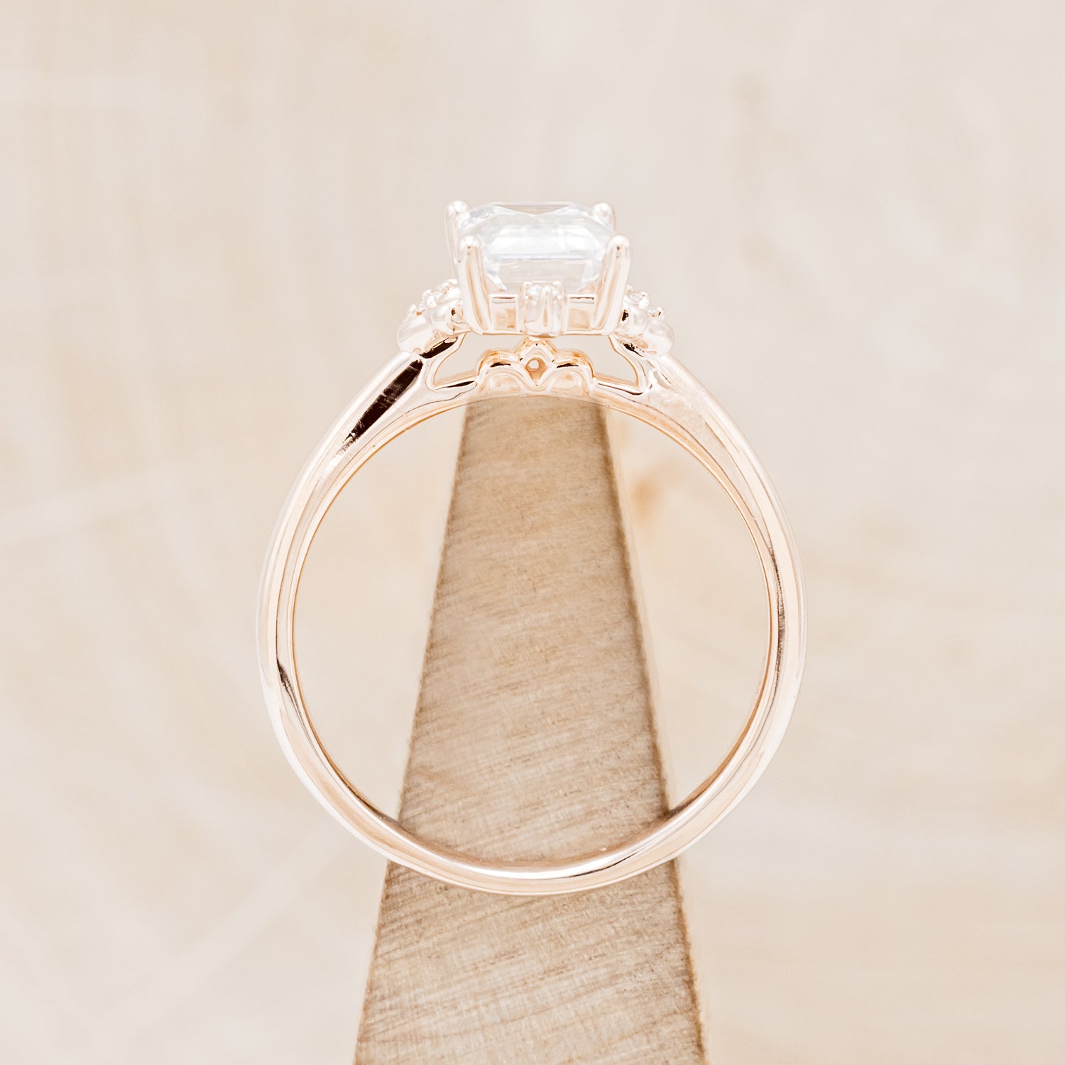 "ZELLA" - EMERALD CUT MOISSANITE ENGAGEMENT RING WITH DIAMOND ACCENTS-5