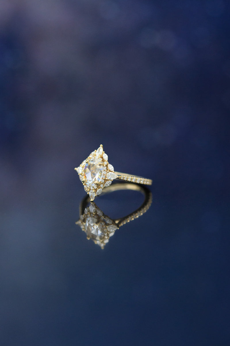 4 Carat Oval Moissanite Engagement Ring in 14 Karat Gold | D VVS1 Certified
