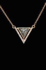 Custom Necklace - Salt and Pepper Diamond Necklace in 14K Rose Gold - Staghead Designs