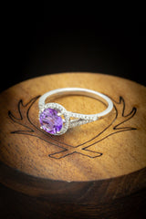 "AURA" - BIRTHSTONE RING WITH AN AMETHYST CENTER STONE & DIAMOND ACCENTS-4