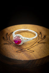 "AURA" - BIRTHSTONE RING WITH A LAB-GROWN RUBY CENTER STONE & DIAMOND ACCENTS