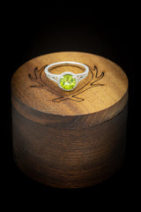 "AURA" - BIRTHSTONE RING WITH A PERIDOT CENTER STONE & DIAMOND ACCENTS