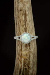 "AURA" - BIRTHSTONE RING WITH A LAB-GROWN OPAL CENTER STONE & DIAMOND ACCENTS