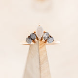 "IO" - PEAR-SHAPED SALT & PEPPER DIAMOND ENGAGEMENT RING WITH TRACER-13