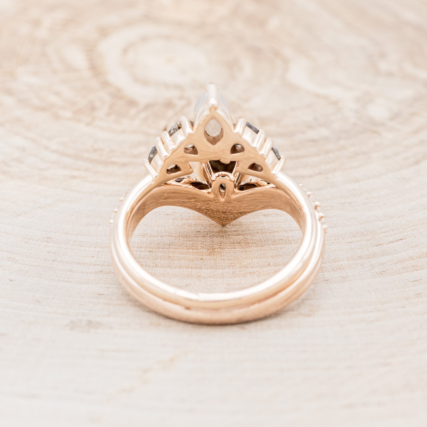 "IO" - PEAR-SHAPED SALT & PEPPER DIAMOND ENGAGEMENT RING WITH TRACER-5