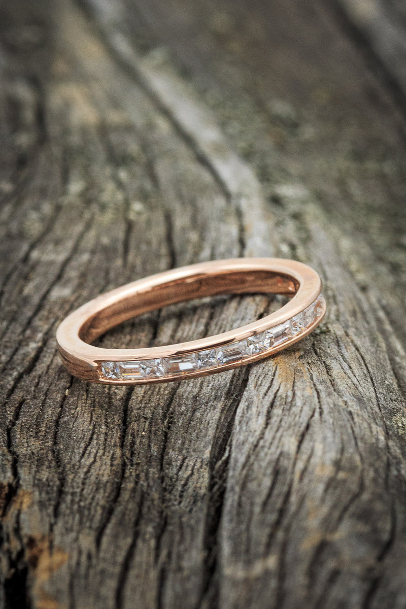 14K Gold Band With Diamond Channel - Staghead Designs