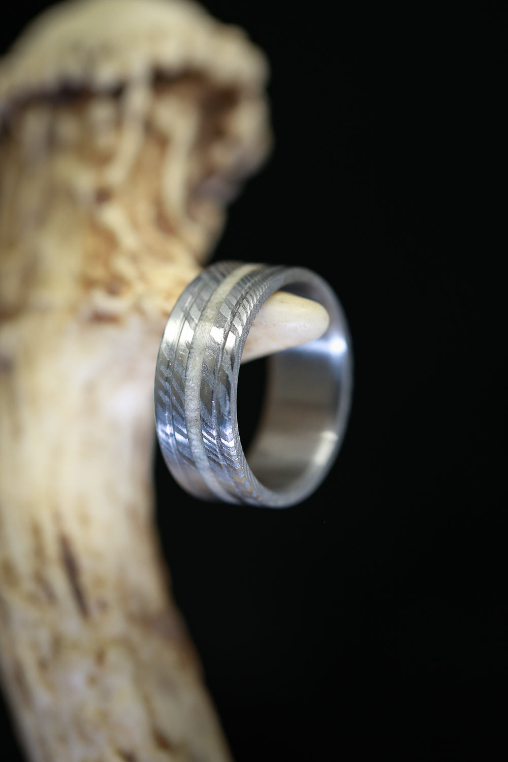 "AUSTIN" - ANTLER WEDDING RING-11