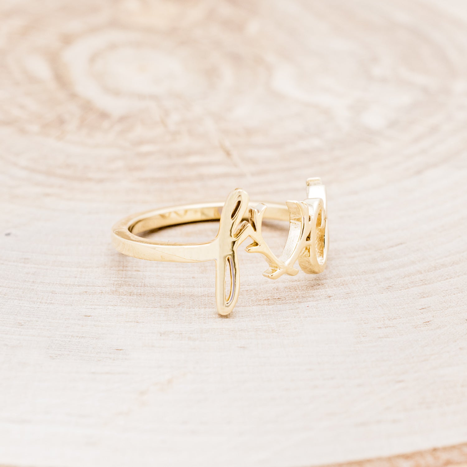 "EFFIE" - SCRIPT-STYLE BREAST CANCER AWARENESS RING-11