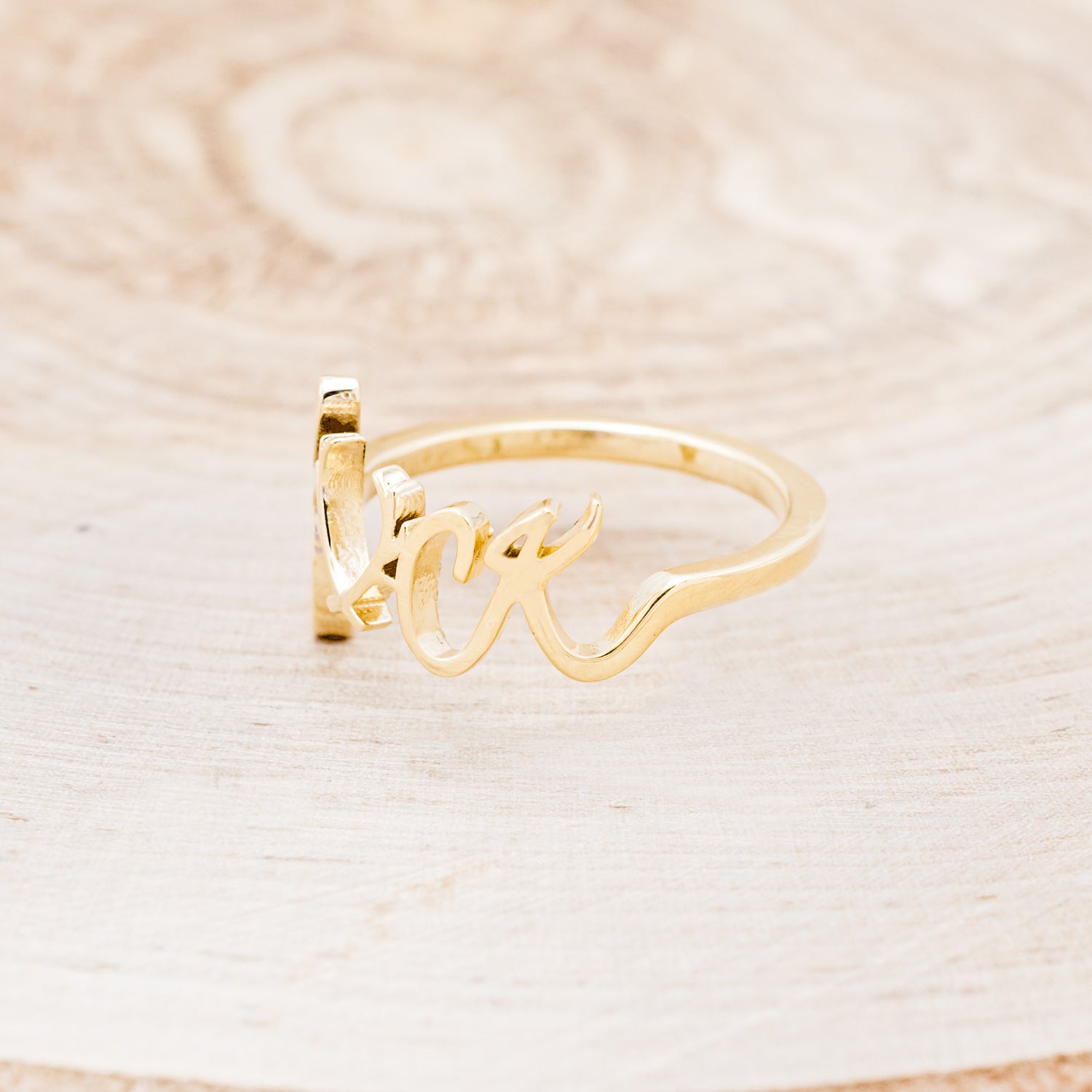 "EFFIE" - SCRIPT-STYLE BREAST CANCER AWARENESS RING-9