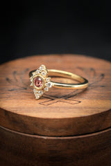 ROUND CUT TOURMALINE ENGAGEMENT RING WITH DIAMOND ACCENTS-3