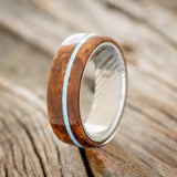 "REMMY" - REDWOOD & TURQUOISE WEDDING BAND - READY TO SHIP-8