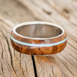 "REMMY" - REDWOOD & TURQUOISE WEDDING BAND-3